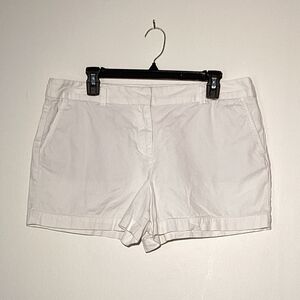 LOFT White Bermuda Shorts with Front Pockets
